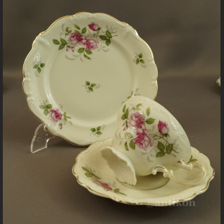 Rosenthal Pompadour serwis z różami do kawy 