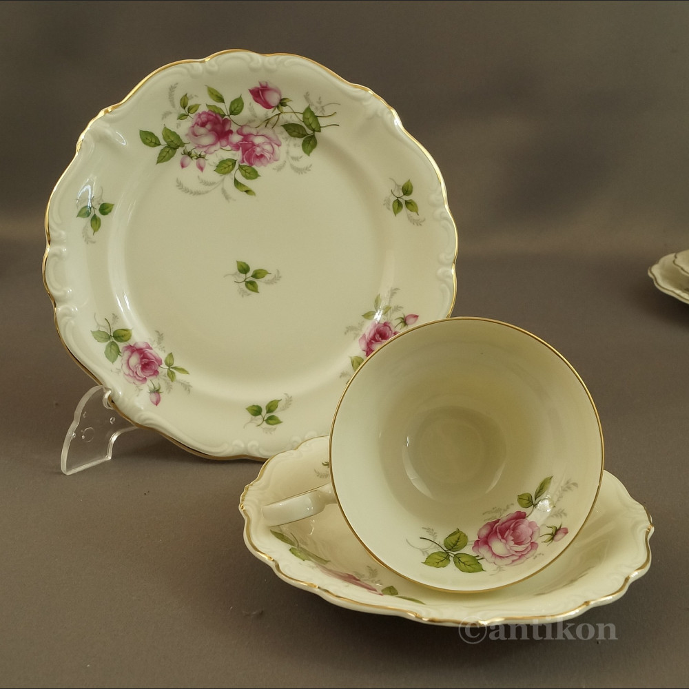 Rosenthal Pompadour serwis z różami do kawy 