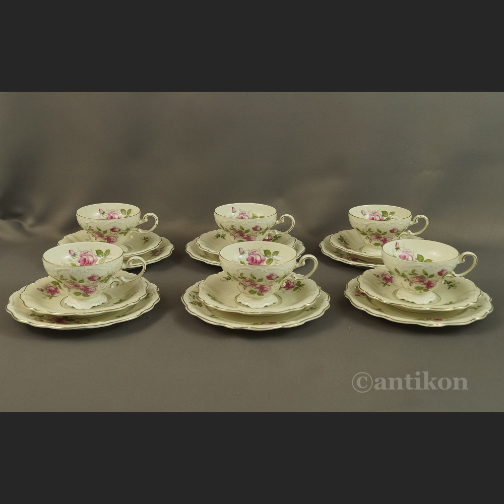 Rosenthal Pompadour serwis z różami do kawy 