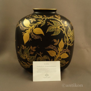 Ręcznie malowany wazon Rosenthal czarno złoty Ręcznie malowany wazon Rosenthal czarno złoty