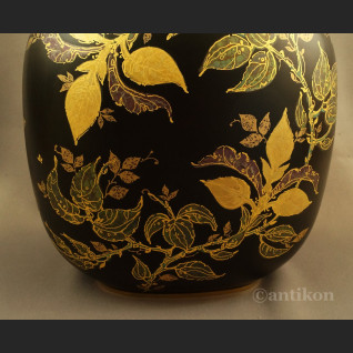Ręcznie malowany wazon Rosenthal czarno złoty Ręcznie malowany wazon Rosenthal czarno złoty