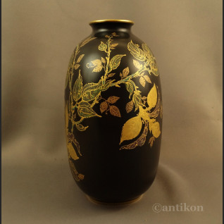 Ręcznie malowany wazon Rosenthal czarno złoty Ręcznie malowany wazon Rosenthal czarno złoty