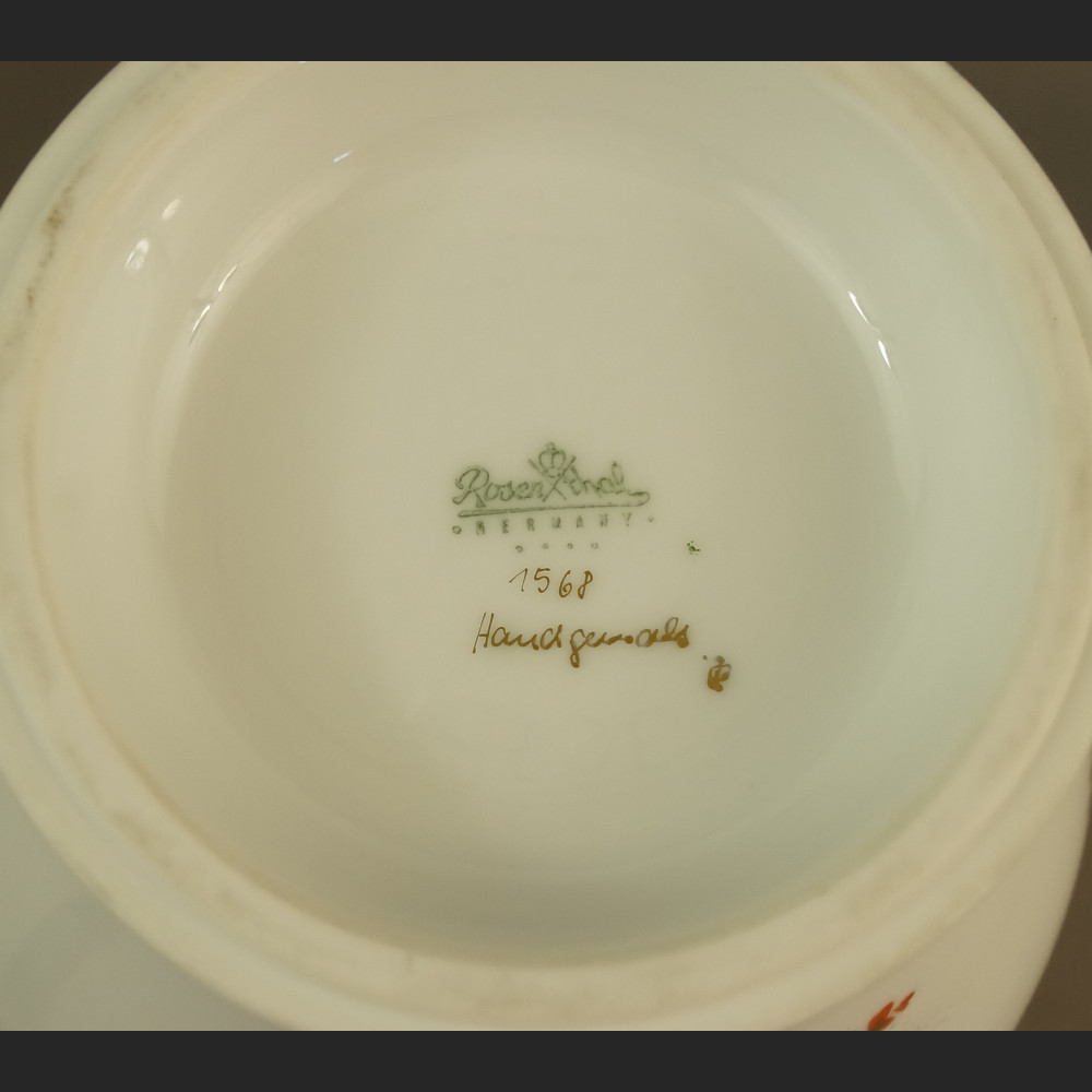 Duży wazon Rosenthal ręcznie malowany w kwiaty 