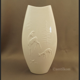 Wazon myśliwski biały z sarnami wys. 37 cm Wazon myśliwski biały z sarnami wys. 37 cm