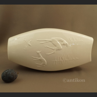 Wazon myśliwski biały z sarnami wys. 37 cm Wazon myśliwski biały z sarnami wys. 37 cm