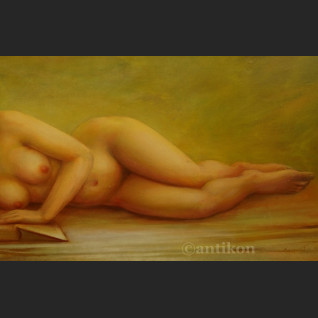 Obraz Akt kobiety z książką olejny  Obraz Akt kobiety z książką olejny