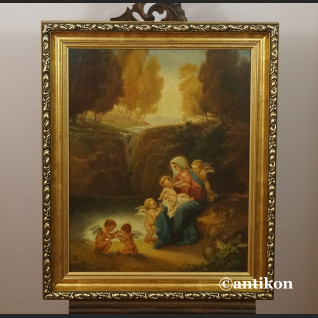 Madonna z aniołami przy wodospadzie obraz olejny Madonna z aniołami przy wodospadzie obraz olejny
