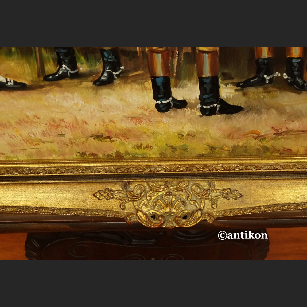 Obraz myśliwski przed dworem salonowy Obraz myśliwski przed dworem salonowy