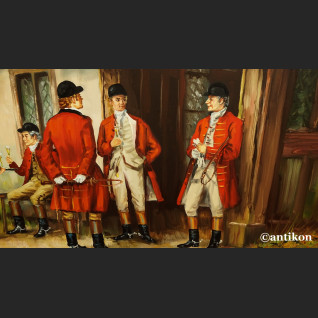 Obraz myśliwski przed dworem salonowy Obraz myśliwski przed dworem salonowy