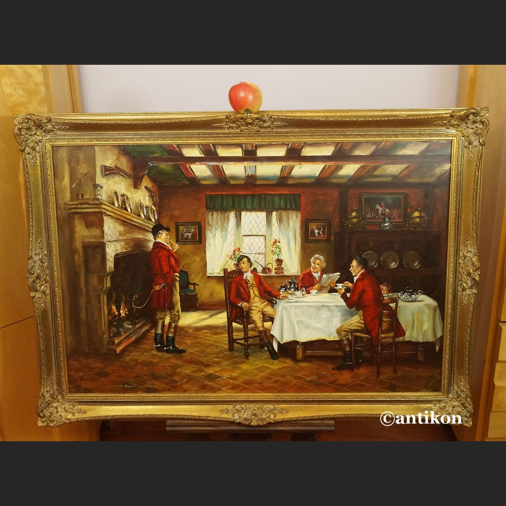 Śniadanie myśliwych wytworny obraz do salonu 