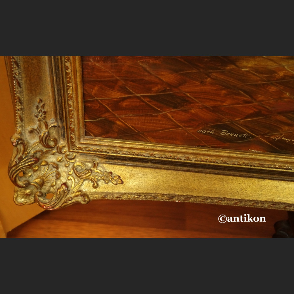 Śniadanie myśliwych wytworny obraz do salonu 