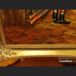 Śniadanie myśliwych wytworny obraz do salonu 