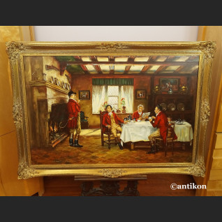 Śniadanie myśliwych wytworny obraz do salonu 