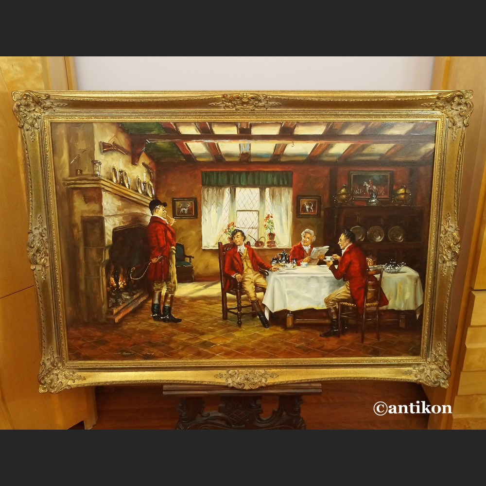 Śniadanie myśliwych wytworny obraz do salonu 