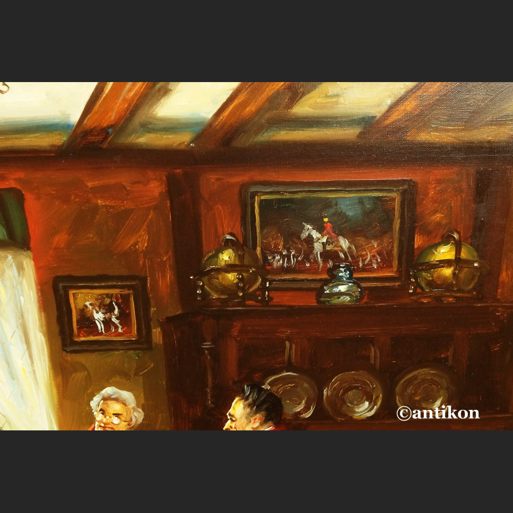 Śniadanie myśliwych wytworny obraz do salonu 