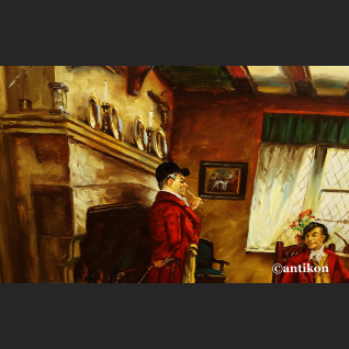 Śniadanie myśliwych wytworny obraz do salonu 