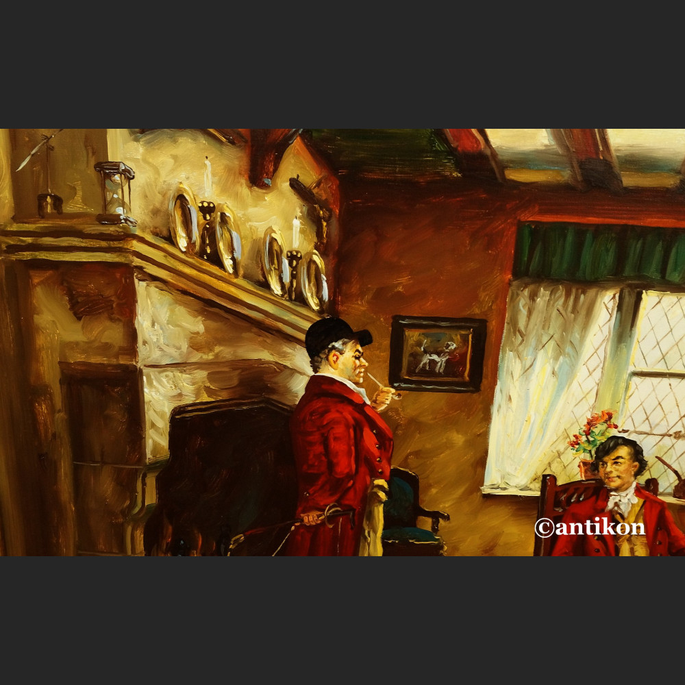 Śniadanie myśliwych wytworny obraz do salonu 