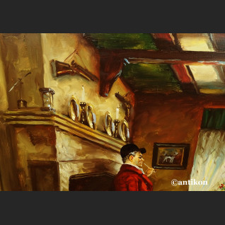 Śniadanie myśliwych wytworny obraz do salonu 