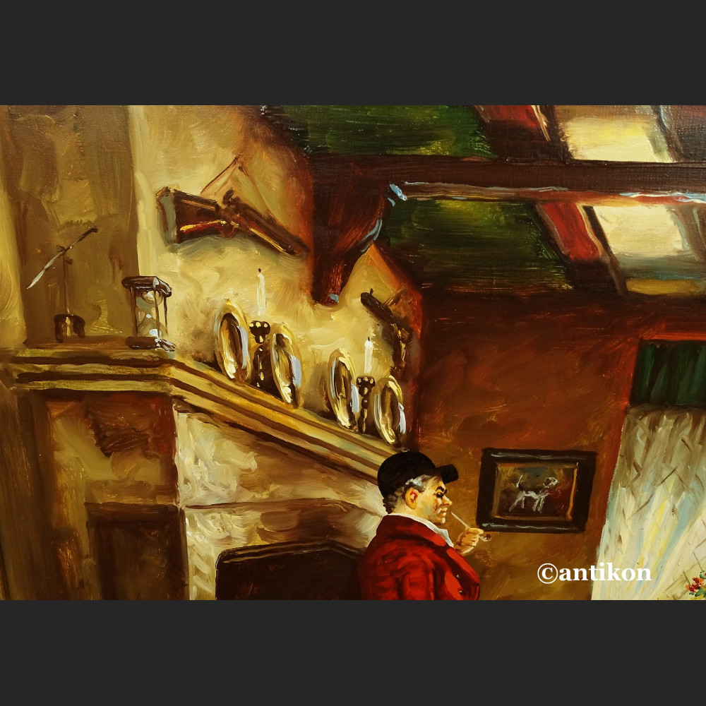 Śniadanie myśliwych wytworny obraz do salonu 