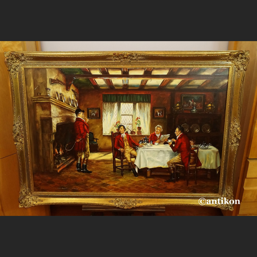 Śniadanie myśliwych wytworny obraz do salonu 