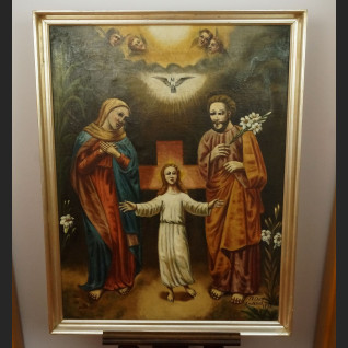 Święta Rodzina stary obraz olejny