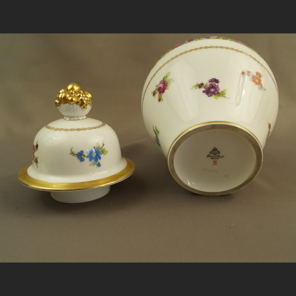 Rosenthal wazon ręcznie malowany z kwiatami  Rosenthal wazon ręcznie malowany z kwiatami