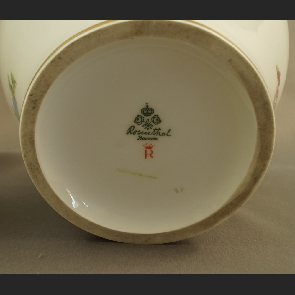 Rosenthal wazon ręcznie malowany z kwiatami  Rosenthal wazon ręcznie malowany z kwiatami