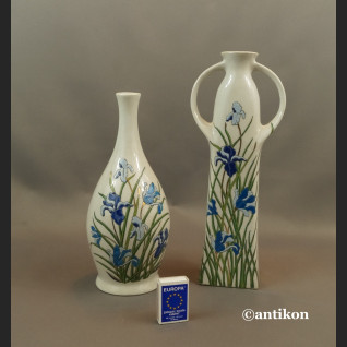 Ręcznie malowany wazon z irysami piękny  Ręcznie malowany wazon z irysami piękny