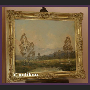 Obraz olejny antyk Kiste 1935 R. Brzozy 