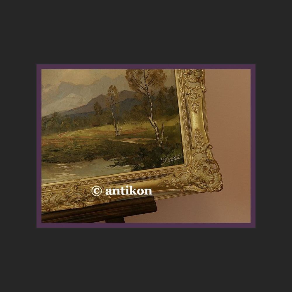 Obraz olejny antyk Kiste 1935 R. Brzozy 