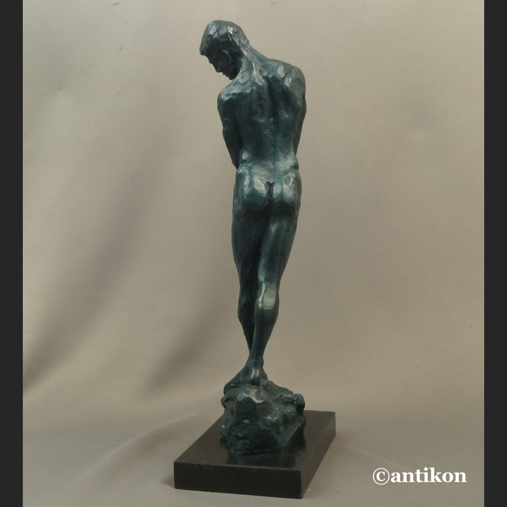 Auguste Rodin rzeźba Adam z brązu 