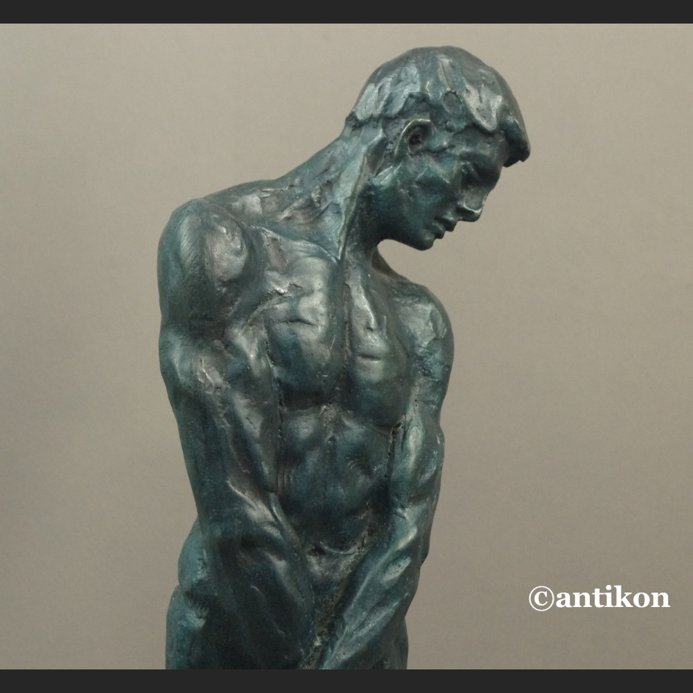 Auguste Rodin rzeźba Adam z brązu 