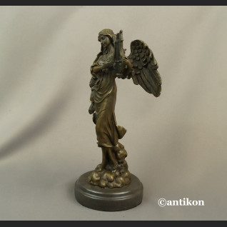 Anioł rzeźba z brązu z lirą na prezent  Anioł rzeźba z brązu z lirą na prezent