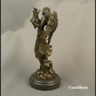 Anioł rzeźba z brązu z lirą na prezent  Anioł rzeźba z brązu z lirą na prezent