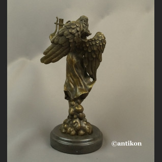 Anioł rzeźba z brązu z lirą na prezent  Anioł rzeźba z brązu z lirą na prezent