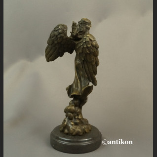 Anioł rzeźba z brązu z lirą na prezent  Anioł rzeźba z brązu z lirą na prezent