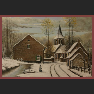 Obraz olejny zimowy pejzaż  Obraz olejny zimowy pejzaż