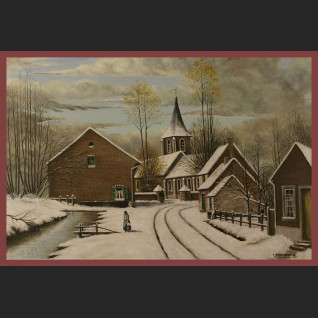 Obraz olejny zimowy pejzaż  Obraz olejny zimowy pejzaż