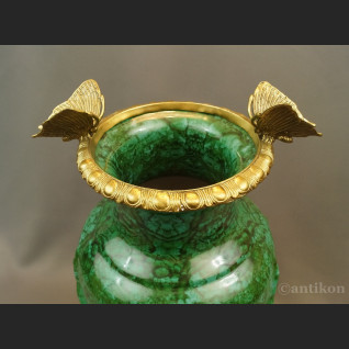 Zielony wazon wielki luksusowy z motylami 