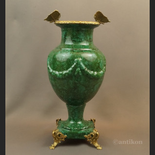 Zielony wazon wielki luksusowy z motylami 