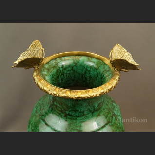 Zielony wazon wielki luksusowy z motylami 