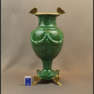 Zielony wazon wielki luksusowy z motylami 