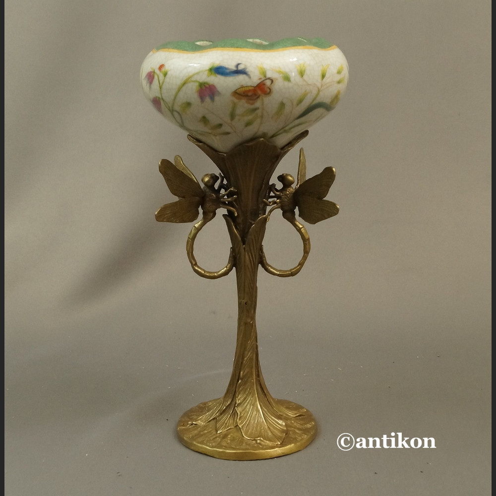 Wazon z ważkami w stylu secesyjnym 