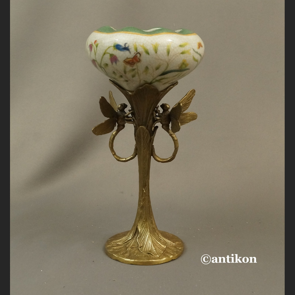 Wazon z ważkami w stylu secesyjnym 