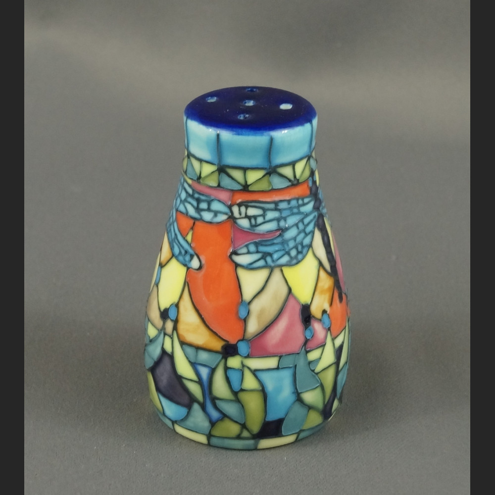 Solniczka z ważkami ceramiczna malowana 
