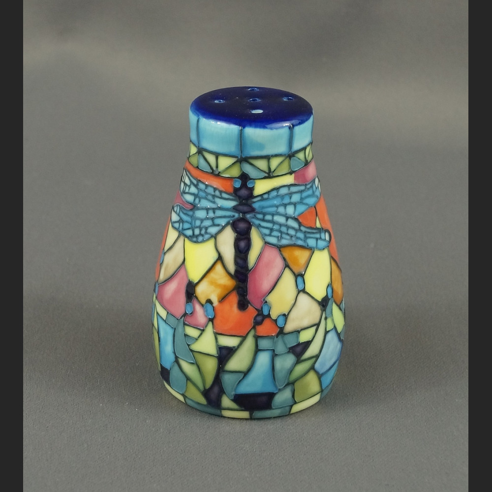 Solniczka z ważkami ceramiczna malowana 