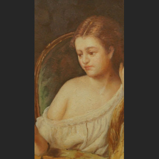 Portret dziewczyny z lusterkiem miniatura w ramie 