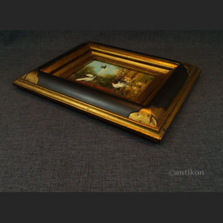 Obraz wiejska sielanka z kurami olejny w ramie Obraz wiejska sielanka z kurami olejny w ramie