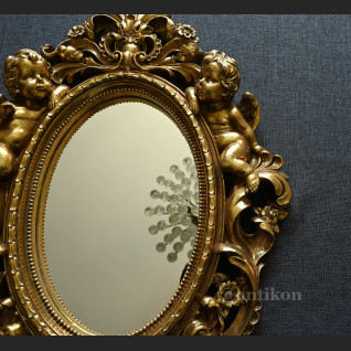 Lustro złote z aniołami owalne Lustro złote z aniołami owalne