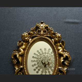 Lustro złote z aniołami owalne Lustro złote z aniołami owalne